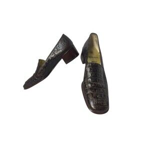 Bruno Magli Size 7 AAA Leather Loafers Brown Almond Toe Slip On Shoes Women's